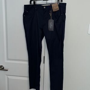 Navy Blue Shiny Tailor Vintage New Canaan Slim Fit tapered golf pants trousers L